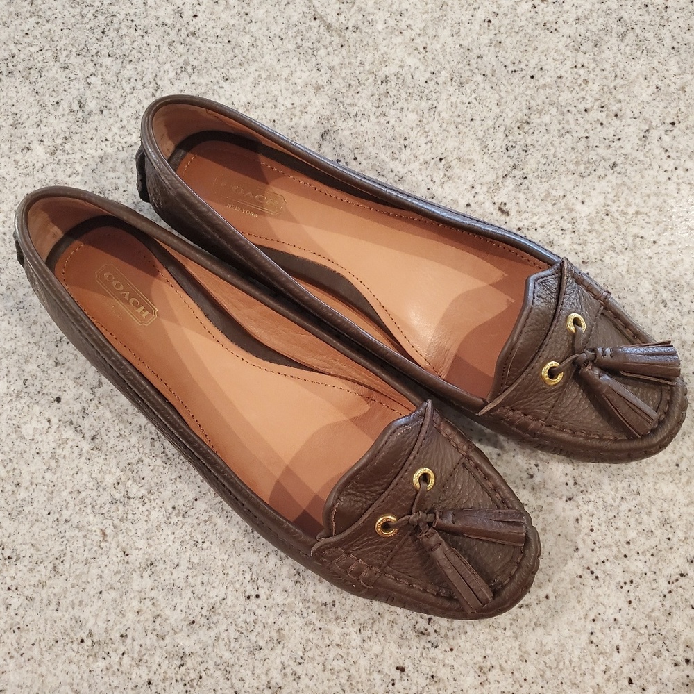 Coach Isa Tassel Loafers Dark Saddle / Chocolate